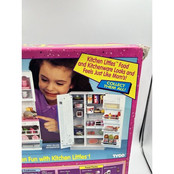 Vintage Tyco Kitchen Littles Deluxe Refrigerator Set Brand New - Picture 10 of 13